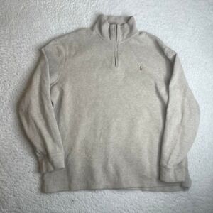 Polo‎ Ralph Lauren men's beige cream quarter zip sweater preppy essential xl